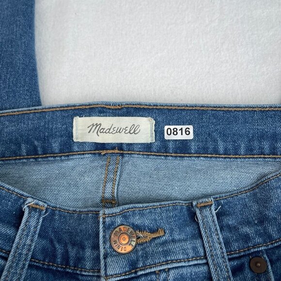 Madewell 10" High-Rise Skinny Jeans in Dewitt Wash Button-Front Denim Women 31‎ - Picture 8 of 16
